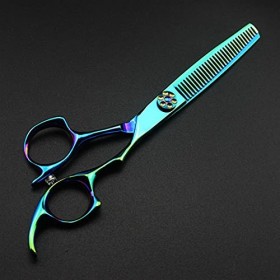 Coiffure Verte Ciseaux Ciseaux à cheveux Ciseaux de barbier professionnel Coupe Diluant Outil de coiffure Cisaillement de coi