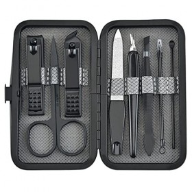 8pcs Coupe-Ongles en Acier Inoxydable Ensemble Ciseaux Pince à Épiler Oreille Pick Multi-Fonction Quotidien Main Soins des Pi