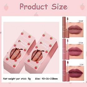 Rouge a Levre Mat Longue Tenue 6PCS Coffret Rouge Coupes Antiadhésives Maquillage Pour Les Lèvres Imperméables à Leau Sans D