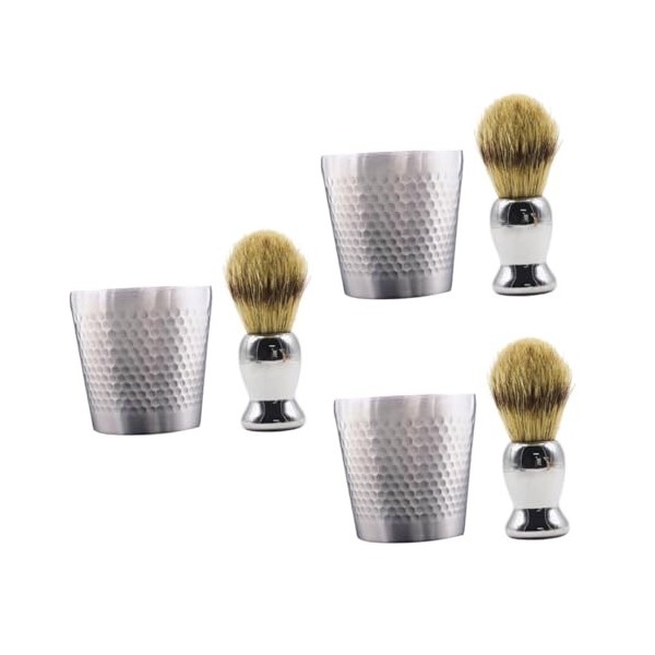 FOMIYES 3 Ensembles Ensemble De Brosses À Barbe Rasoirs Pour Hommes Rasoir Pour Le Visage Homme Costumes Pour Hommes Tasse De