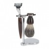 Hommes Rasoir Rasage Vintage Rasage Humide Ensemble de Toilettage Rasoir de Sécurité avec Barbe Brosse Savon Bol Stand et Sav