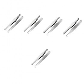 minkissy Lot de 10 pinces à cheveux professionnelles en acier inoxydable pour homme - Pince à épiler pour cheveux - Argenté