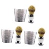 FRCOLOR 3 Ensembles De Brosses À Barbe Kit De Toilettage Pour Hommes Blaireaux Pour Hommes Crème À Raser Pour Hommes Tasse De
