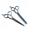 OUYOXI 5.5 pouces Barber Scissors Set, Sceaux d’amincissement des cheveux, Ciseaux de coiffeur, Ciseaux à cheveux ménagers C