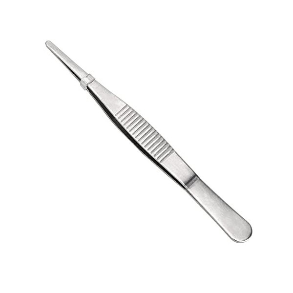 VANGLI Tweezers Stainless Steel Toothed Tweezer Long Barbecue Food Tong Straight Tweezer Home Medical Garden Kitchen BBQ Tool