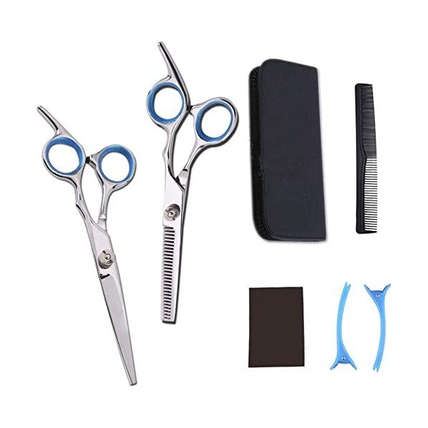 Ciseaux de coiffeur Ensemble de ciseaux de coupe de cheveux Kit de ciseaux de coiffure Ciseaux de coupe pour barbier/salon/ma