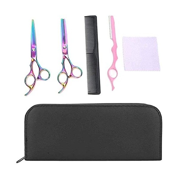 Ensemble de ciseaux de coiffure Kit de ciseaux de coupe de cheveux amincissants Ciseaux de cheveux professionnels Outil de pe