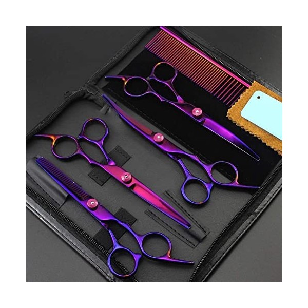 Ciseaux De Coiffeur, Ciseaux De Coiffure Professionnels Ciseaux Amincissants Ensemble De Ciseaux De Coiffure 6 Pouces, Violet