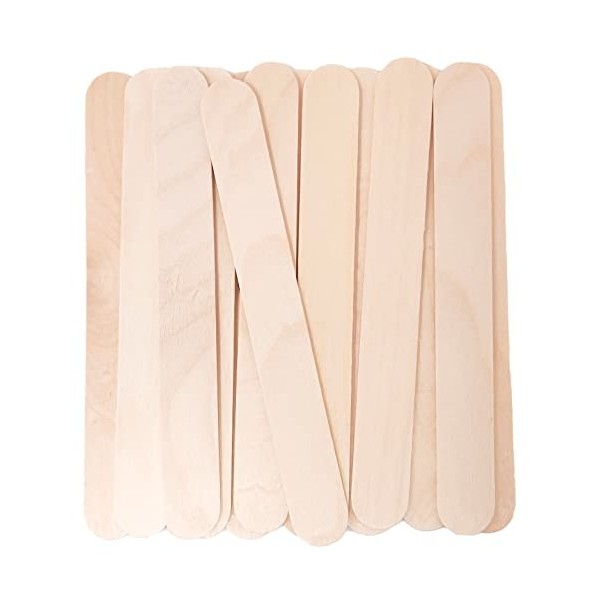 Makerstep Lot de 100 grands bâtons de cire en bois - Spatules applicateurs professionnels pour épilation du corps