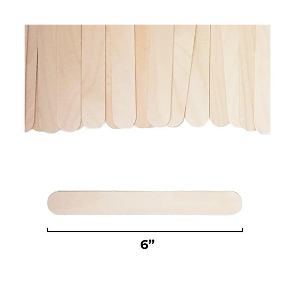 Makerstep Lot de 100 grands bâtons de cire en bois - Spatules applicateurs professionnels pour épilation du corps