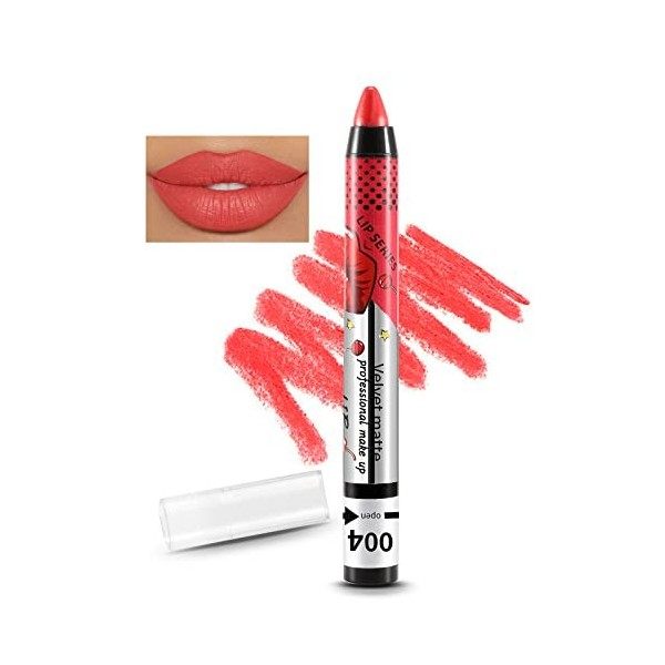 Boobeen Matte Lip Liner Pencil Nude Lip Stick Velvety Creamy Crayon Lip Stain Waterproof No Smudge Lipstick, Smooth Matte Lip