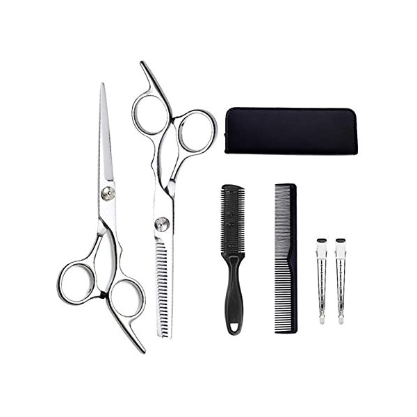 MKYOKO 9PCS / Set Professional Hairdressinghaircutting Scissors Kit Hair Cuttinghaircutting Scissors Brosse à Cheveux Pince à