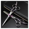 Outils de coiffure professionnels de 6 pouces, ciseaux de coiffure, fleur violette, poignée de prune, ciseaux de coiffure, ci