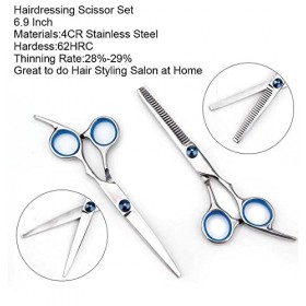 Ciseaux de coupe de cheveux, ensemble de ciseaux de coiffeur professionnels de 6 pouces, ciseaux de coiffure, ciseaux amincis...