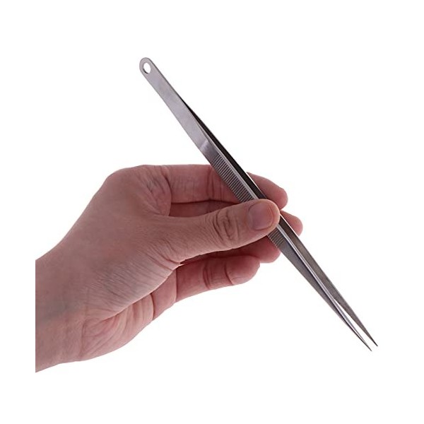 VANGLI Tweezers 18cm long stainless steel electronic pointed straight tweezers