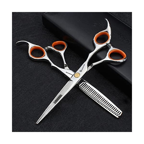 KOAIEZ Ensembles De Ciseaux De Coupe De Cheveux Professionnels De 5,5 Pouces Orange , Cisaillements De Coiffure Multifonctio