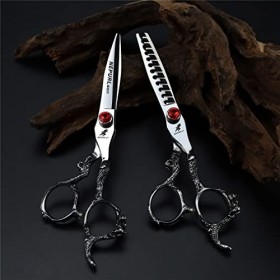 KOAIEZ Ensemble De Ciseaux De Coiffure en Acier Inoxydable De 6,0 Pouces, Salon De Cisaillement Multifonctionnel De Salon De 