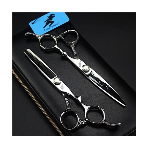 6,0 Pouces Argent Coupe De Cheveux Multifonctionnelle Barber Shears Tools, Ensemble De Ciseaux De Barbier En Acier Inoxydable