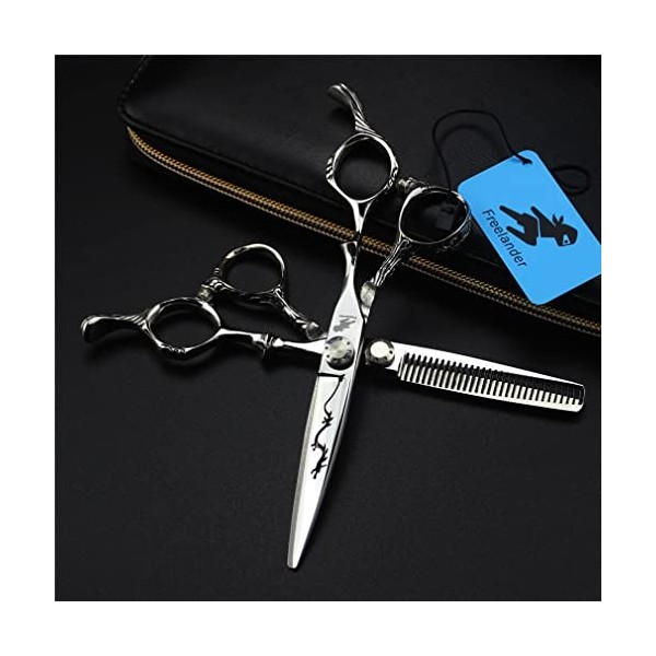 6,0 Pouces Argent Coupe De Cheveux Multifonctionnelle Barber Shears Tools, Ensemble De Ciseaux De Barbier En Acier Inoxydable