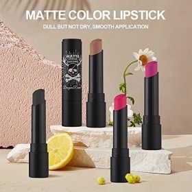 12 PCS Vintage Hydratant Ensemble de Rouge à lèvres Mat, Longue Durée de Couleur Foncée Brillant à lèvres Noir Vampire Lipsti