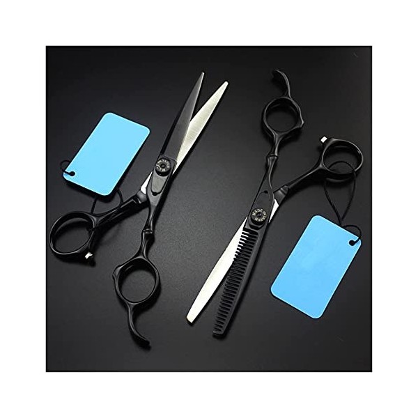 GaoF Ciseaux Noirs de 6 Pouces, Cheveux clairsemés, Ciseaux doutils de Coupe de Cheveux, Outils de Coiffeur Couleur : Coupe