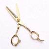 XiYou Ciseaux de Coupe de Cheveux Coupe, 5.5In 16cm 440C Gold Ciseaux de Coupe de Coiffeur Professionnels Outils de beauté Am