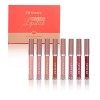 Coffret Maquillage Lèvres, 12Pcs Rouge à Lèvres Liquide Mat Lip Gloss et Crayon À Lèvres, Makeup Lipstick Matte Couvrant Long