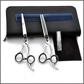 HIJIN Toilettage Ciseaux De Coiffure Kit, 6.0" Professionnel Ciseaux Cheveux Salon De Coiffure Ensemble, Lumière Et Sharp, La