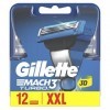 Gillette Mach3 Turbo Lames de Rasoir Homme, Pack de 12 Lames de Recharges [OFFICIEL]