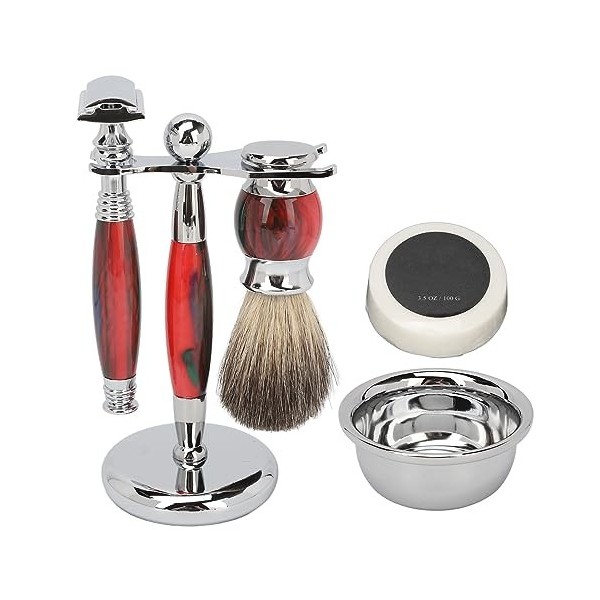 Barbe Bol Brosse Ensemble Nettoyage Efficace Barbe Brosse Bol Kit Résine Portable Voyage Alliage Titulaire pour Hommes