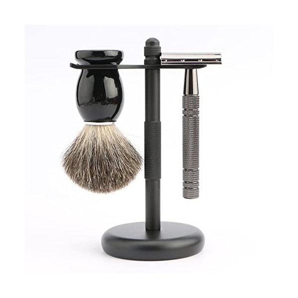 CRODY Simplicité Support de Brosse de Rasoir pour Hommes, Support de Blaireau de sécurité Professionnelle 100% Pur Blaireau, 