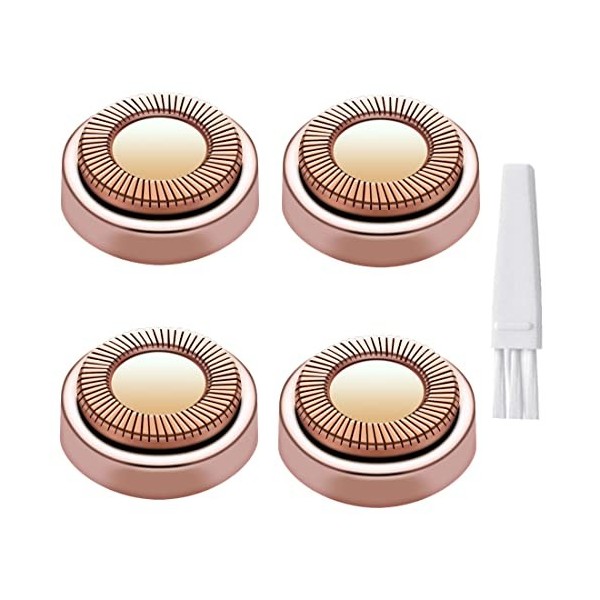 Lot de 4 têtes de rechange pour épilation faciale Gen 1 - Outil dépilation du visage sans défaut pour femme, or rose plaqué 