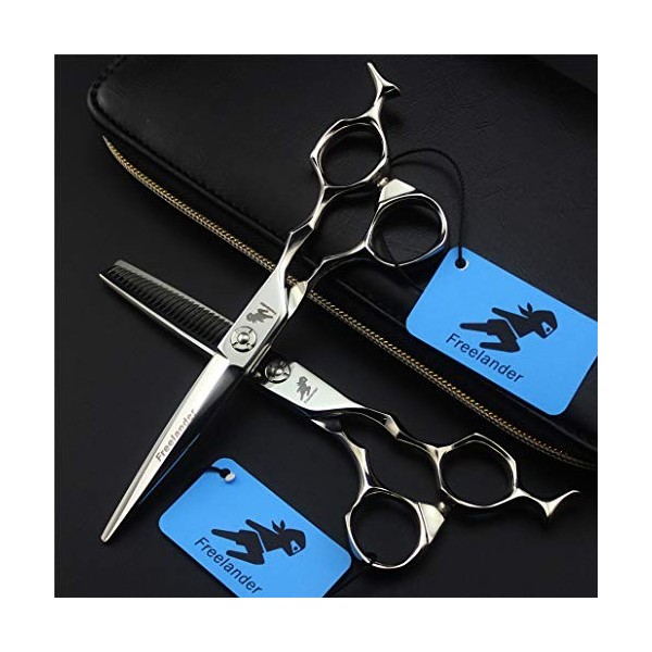 Argent professionnel Ciseaux de coiffure personnalité haut de gamme 6.0 pouces Set Haut de gamme 440C Styliste Barber Scissor