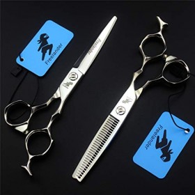 Argent professionnel Ciseaux de coiffure personnalité haut de gamme 6.0 pouces Set Haut de gamme 440C Styliste Barber Scissor