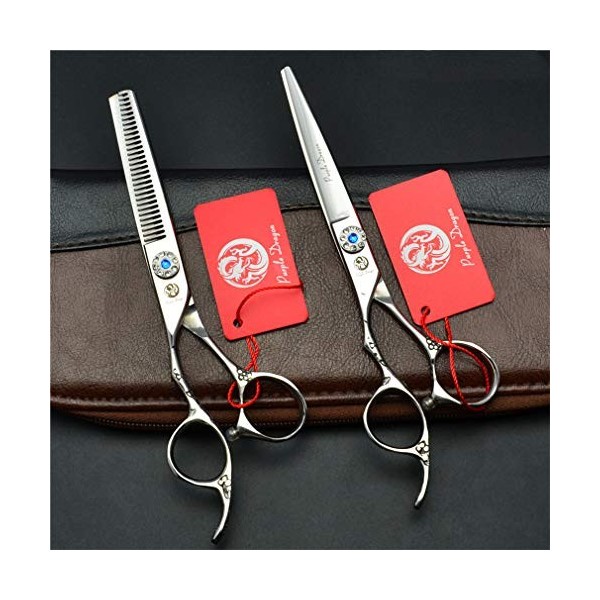 HIJIN Main Gauche Ciseaux De Coiffure Set, 5,5/6,0 Pouces Professionnel 440C Salon Ciseaux De Coupe De Cheveux, Coiffure Dilu