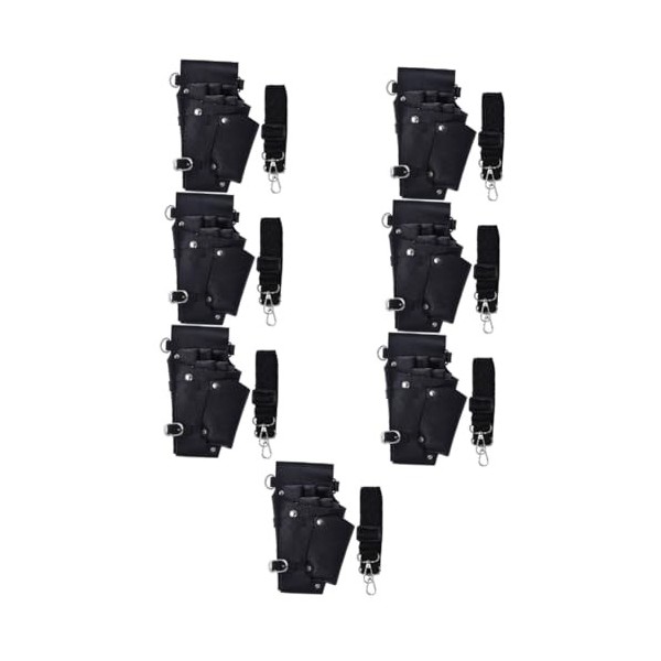 FRCOLOR 6 Pcs Fanny Pack À Ciseaux Ciseaux De Baber Sac De Messager Noir Ceinture À Outils De Coiffure Porte-Ceinture À Cisea