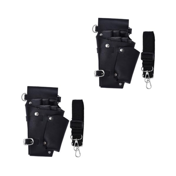 FRCOLOR 6 Pcs Fanny Pack À Ciseaux Ciseaux De Baber Sac De Messager Noir Ceinture À Outils De Coiffure Porte-Ceinture À Cisea