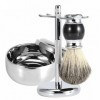 LEFEDA Simple Supports de Brosse de Rasoir pour Hommes, Porte-Savon à raser Professionnel 3 en 1, kit doutils de Rasage pour