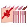 6 Couleur Set Makeup Rouge à Lèvres Liquide Mat Lip Gloss, Coffret Cadeaux Maquillage Rouge À Lèvres Mat Poudré Couleur Ultra