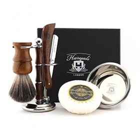 Haryali London Coffret cadeau de rasage en bois gravé pour un être cher sans nom gravé 