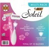 BIC Soleil Simply Smooth Lot de 10 rasoirs jetables pour femme 3 lames avec bande dhumidité pour un rasage lisse et soyeux