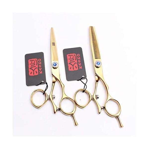 Or Professionnel Ciseaux de Coiffure Set 5.5/6.0 Pouces Haut de Gamme de Sharp Ciseaux de Coiffure, texturation Ciseaux Dilut