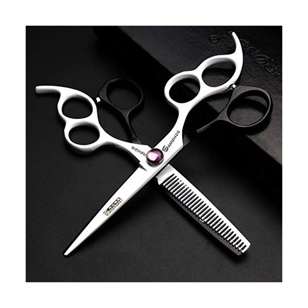 HIJIN Ciseaux De Coiffure Set, 6 Pouces Professionnel Barber Swivel Ciseaux De Coiffure Ciseaux Volants Salon, Coupe Dilution