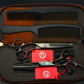 Professionnel Haut de Gamme Gaucher Coiffeur Noir 5.5/6.0 Pouces Set Ciseaux de Coiffure Salon de Coiffure rhéofluidifiant Ha
