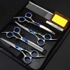 5 kit professionnel japon 6 pouces chien de compagnie toilettage ciseaux à cheveux ciseaux incurvés peigne coupe amincissemen