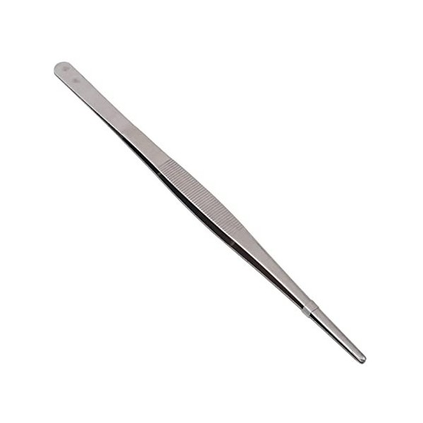 VANGLI Tweezers Home Medical Garden Kitchen BBQ Tool DIY Toothed Tweezer Long Barbecue Food Tong Straight Tweezer Stainless S