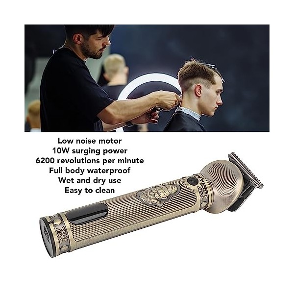 Tondeuse à Cheveux électrique Multifonction à Faible Bruit USB Tondeuse à Cheveux étanche électronique pour Salon de beauté