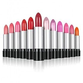 12 Couleur Set Rouge à Lèvres, Layhou Rouge à Lèvres Glossy la Baume Facile à Porter Lipstick, Longue Tenue Waterproof Lipsti