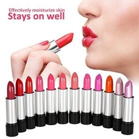 12 Couleur Set Rouge à Lèvres, Layhou Rouge à Lèvres Glossy la Baume Facile à Porter Lipstick, Longue Tenue Waterproof Lipsti