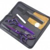 Ensemble de ciseaux de coiffure professionnels violets ciseaux amincissants de coupe de cheveux ciseaux de coiffeur en acier 